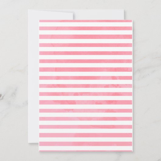 ピンクのフローラジャングルサファリ動物ガールベビーシャワー 招待状 (裏面)