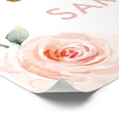 ピンクのフローラジャングル動物の赤ちゃんシャワーへようこそ ポスター (角)