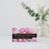 ピンクのフローラスタイリッシュエレガント金ゴールドプロフェッショナル 名刺 (スタンド正面)