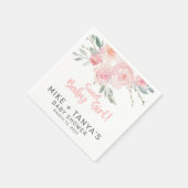 ピンクのフローラスタイリッシュ女の子の赤ちゃんシャワー紙ナプキン スタンダードカクテルナプキン (角)