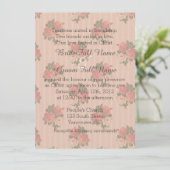 ピンクのフローラストライプバラクリスチャン、宗教的 招待状 (スタンド正面)