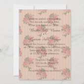 ピンクのフローラストライプバラクリスチャン、宗教的 招待状 (正面)