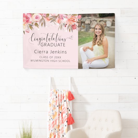 ピンクのフローラストリング光目盛りバナー 横断幕 (インサイチュ)