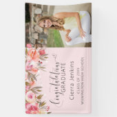 ピンクのフローラストリング光目盛りバナー 横断幕 (縦)