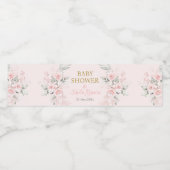 ピンクのフローラスペインの赤ちゃんシャワーガール ペットボトルラベル (シングルラベル)