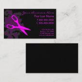 ピンクのフローラスワールヘアカットの名刺 名刺 (正面/裏面)