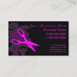 ピンクのフローラスワールヘアカットの名刺 名刺