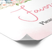 ピンクのフローラゾウのバルーンベビーシャワーの好意 ポスター (角)