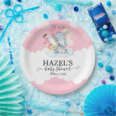 ピンクのフローラゾウ小さなピーナッツ赤ちゃんシャワー ペーパープレート (パーティー)