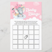 ピンクのフローラゾウ赤ちゃんシャワービンゴゲーム (正面)