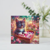 ピンクのフローラタキシードキットンハートファンタジーバレンタイン シーズンカード (スタンド正面)