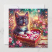 ピンクのフローラタキシードキットンハートファンタジーバレンタイン シーズンカード (正面)