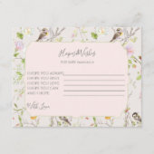 ピンクのフローラチノイスリーベビーシャワー エンクロージャーカード (正面)