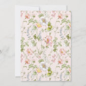 ピンクのフローラチノイスリーベビーシャワー サンキューカード (裏面)