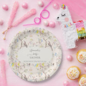 ピンクのフローラチノイスリーベビーシャワー ペーパープレート (パーティー)