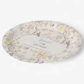 ピンクのフローラチノイスリーベビーシャワー ペーパープレート (アングル)