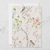 ピンクのフローラチノイスリーベビーシャワー 招待状 (裏面)