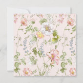 ピンクのフローラチノイスリーベビーシャワー 招待状 (裏面)