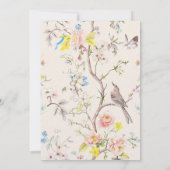 ピンクのフローラチノイスリーベビーシャワー 招待状 (裏面)