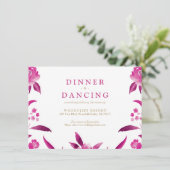 ピンクのフローラチノワジェリー結婚式のレセプション エンクロージャーカード (スタンド正面)