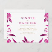 ピンクのフローラチノワジェリー結婚式のレセプション エンクロージャーカード (正面/裏面)