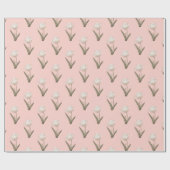 ピンクのフローラチューリップ手描き赤ちゃんシャワー ラッピングペーパー (フラット)