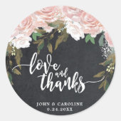 ピンクのフローラチョークの愛感謝していとシステッ結婚ク ラウンドシール (正面)