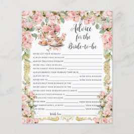 ピンクのフローラティーパーティーアドバイスが花嫁のゲームへ