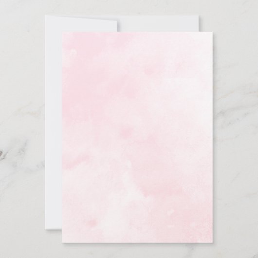 ピンクのフローラティーパーティーベビーは醸造ベビーシャワー 招待状 (裏面)