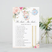 ピンクのフローラティーパーティー彼は彼女はブライダルゲームを言った (スタンド正面)