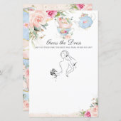 ピンクのフローラティーパーティー推測ドレスブライダルゲーム (正面/裏面)