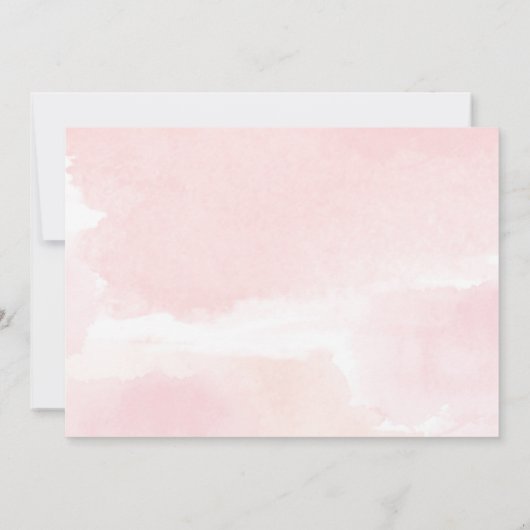 ピンクのフローラテディベアの女の子の赤ちゃんシャワー 招待状 (裏面)