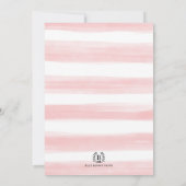 ピンクのフローラテディベア気球ガールベビーシャワー 招待状 (裏面)