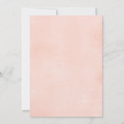 ピンクのフローラテディベア緑の女の子の赤ちゃんシャワー 招待状 (裏面)