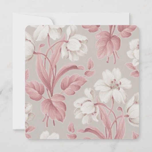 ピンクのフローラテディベア緑の女の子の赤ちゃんシャワー 招待状 (裏面)