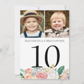 ピンクのフローラテーブル番号2写真5x7サイン (正面)