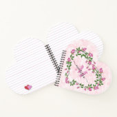 ピンクのフローラノートのハート ノートブック (内部)