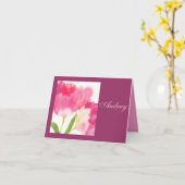 ピンクのフローラノートカード カード (黄色い花)