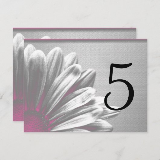 ピンクのフローラハイライトテーブル番号 ポストカード (正面/裏面)