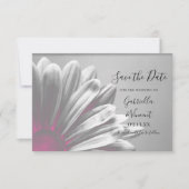 ピンクのフローラハイライト結婚式の日付を保存 セーブザデート (正面)