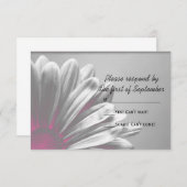 ピンクのフローラハイライト結婚式のRSVP応答カード 出欠カード (正面/裏面)