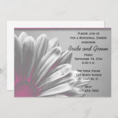 ピンクのフローラハイラ結婚イトのリハーサルディナー 招待状 (正面/裏面)