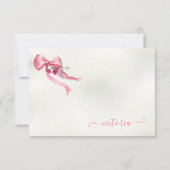 ピンクのフローラハットダービーブライダルありがとう 招待状 (裏面)