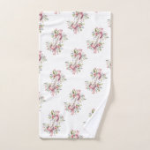 ピンクのフローラハッピーイースターリボン バスタオルセット (ハンドタオル)