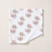 ピンクのフローラハッピーイースターリボン バスタオルセット (ウォッシュタオル)