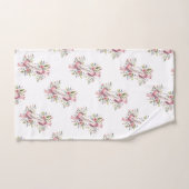 ピンクのフローラハッピーイースターリボン バスタオルセット (ハンドタオル)