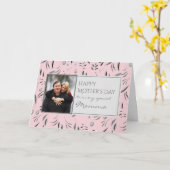 ピンクのフローラハッピーマザーズの日ママ写真 カード (黄色い花)