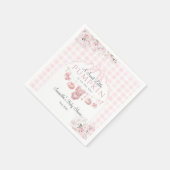 ピンクのフローラバウ小さなかぼちゃの女の子ベビーシャワー スタンダードカクテルナプキン (角)