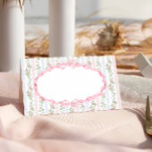 ピンクのフローラバウ赤ちゃんシャワー プレイスカード