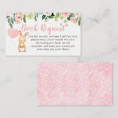 ピンクのフローラバニーブックリクエストカードの挿入 エンクロージャーカード (正面/裏面)